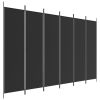 Kamerscherm met 6 panelen 300x200 cm stof zwart